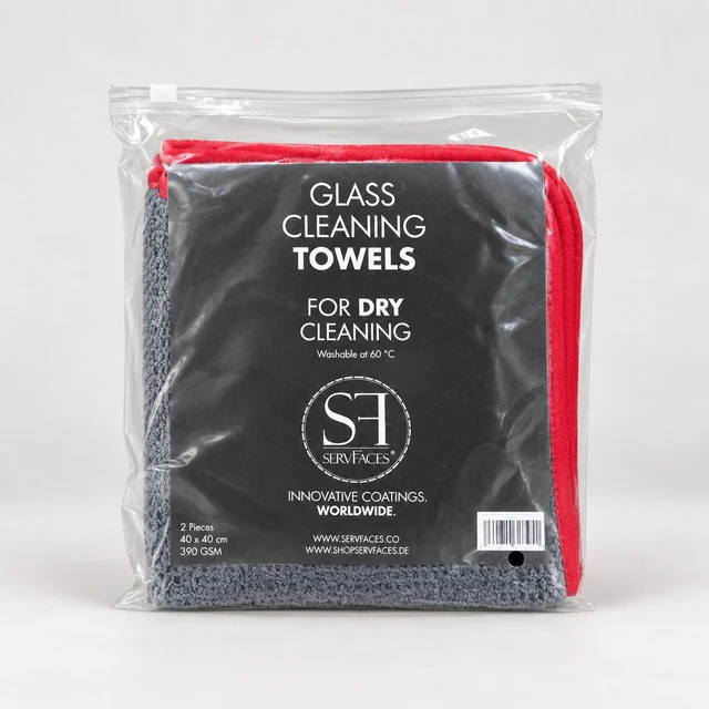 Glass Cleaning Towels (trocken), 2er-Pack · je 40 × 40 cm